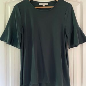 LOFT Ruffled Cuff Short Sleeve Size M